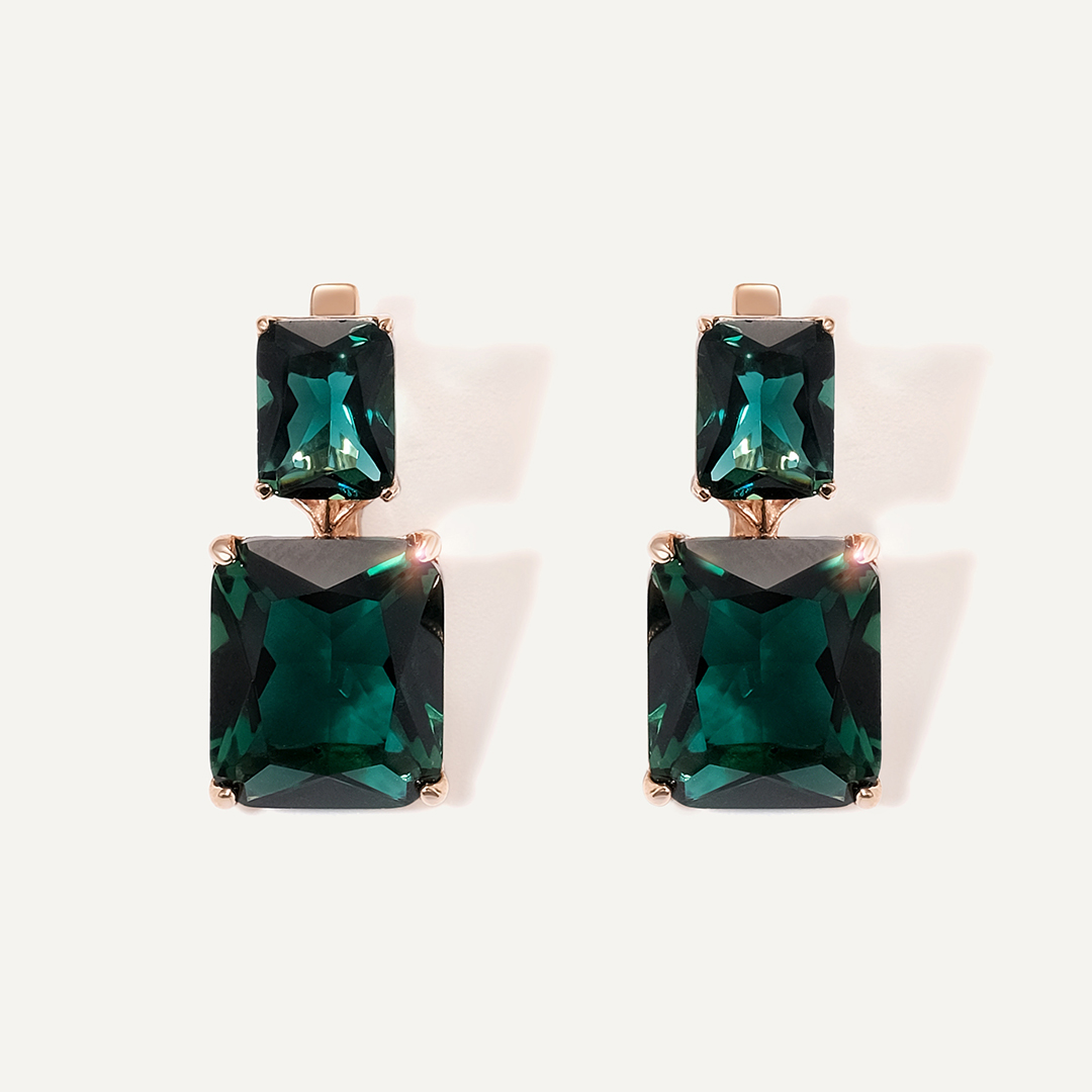 Серебряные серьги с празиолитами