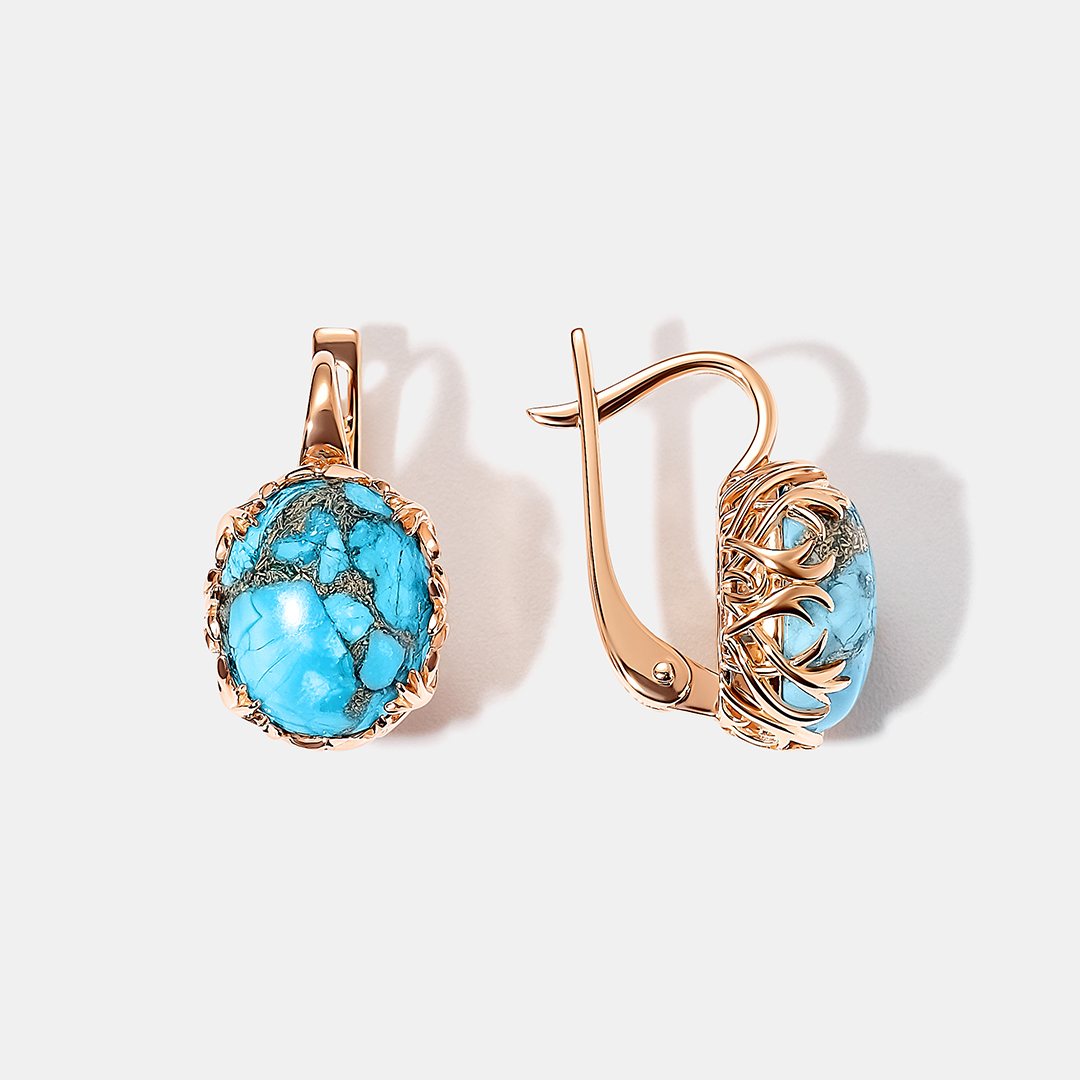 Серебряные серьги с бирюзой