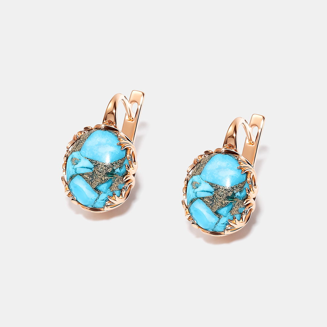 Серебряные серьги с бирюзой
