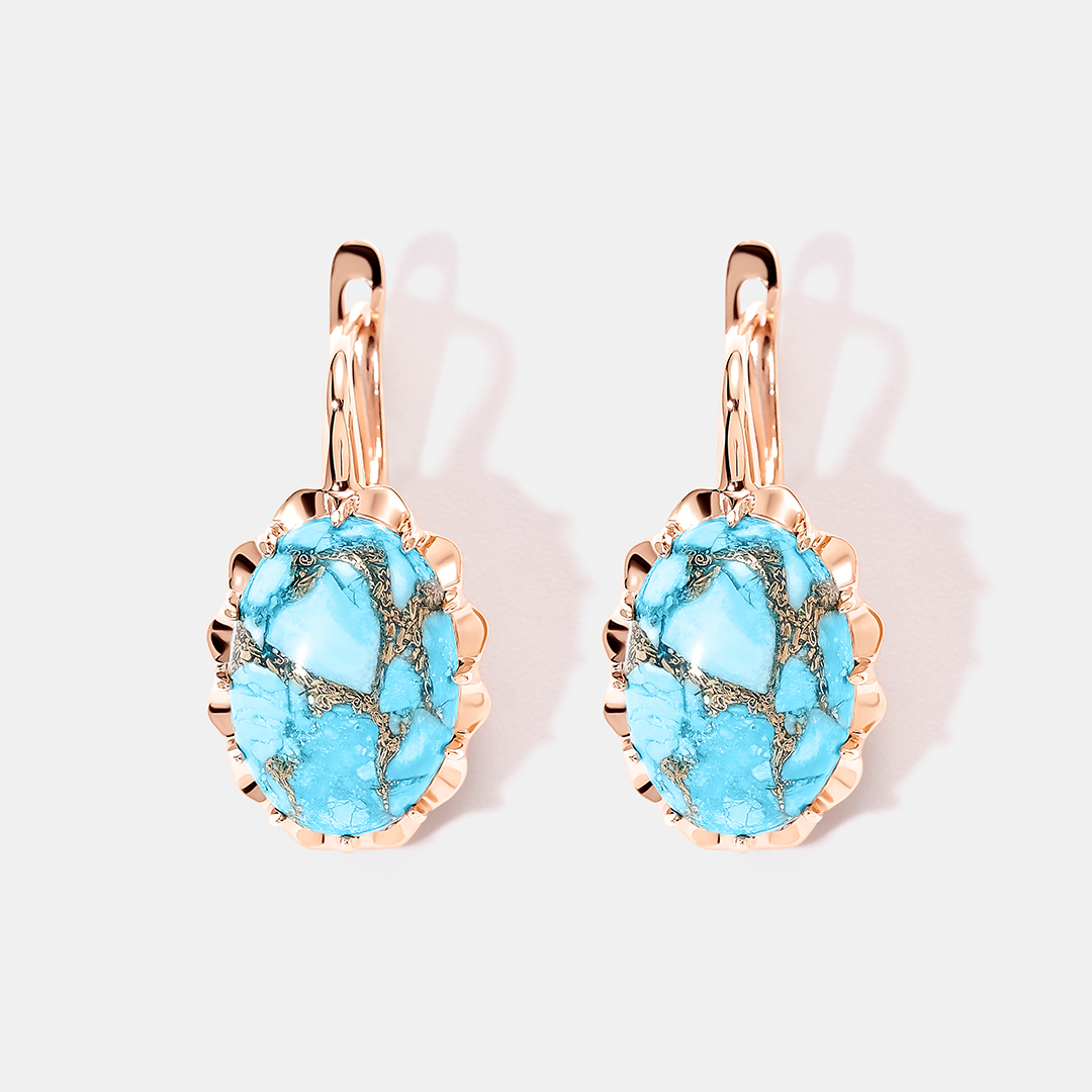 Серебряные серьги с бирюзой