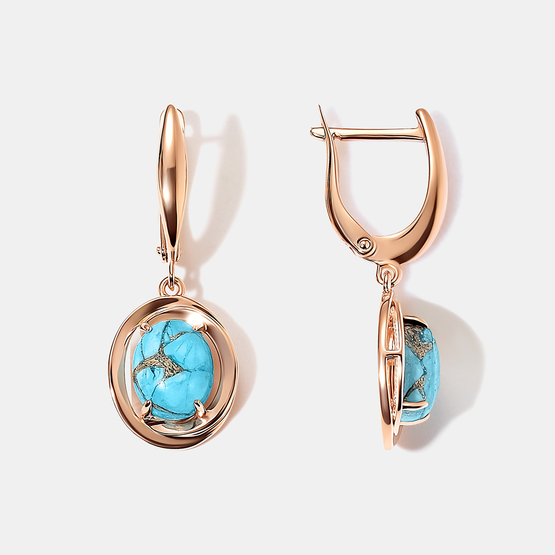 Серебряные серьги с бирюзой