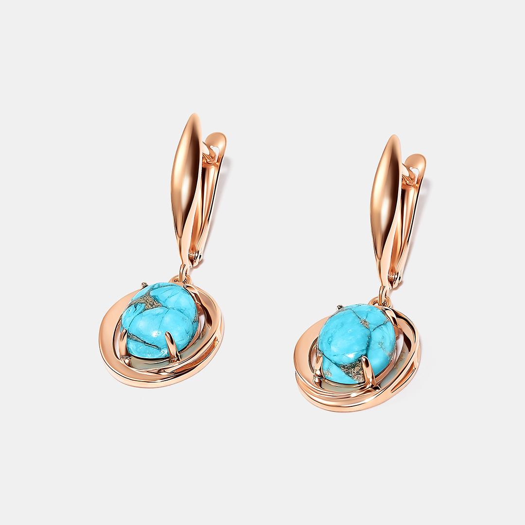 Серебряные серьги с бирюзой