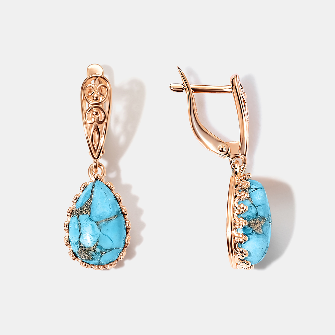 Серебряные серьги с бирюзой