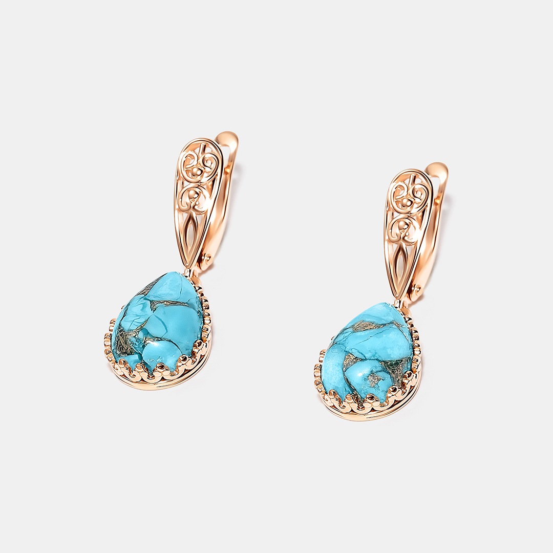 Серебряные серьги с бирюзой