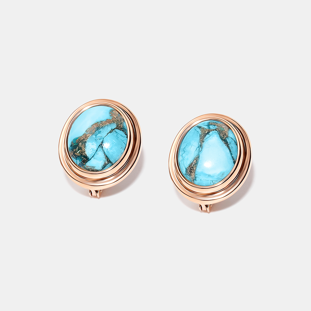 Серебряные серьги с бирюзой