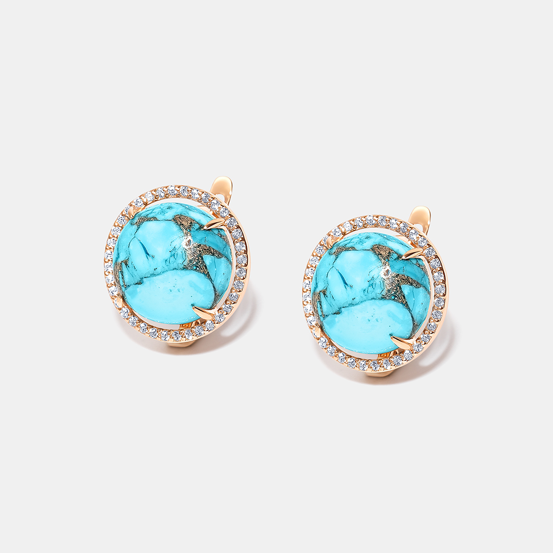 Серебряные серьги с бирюзой