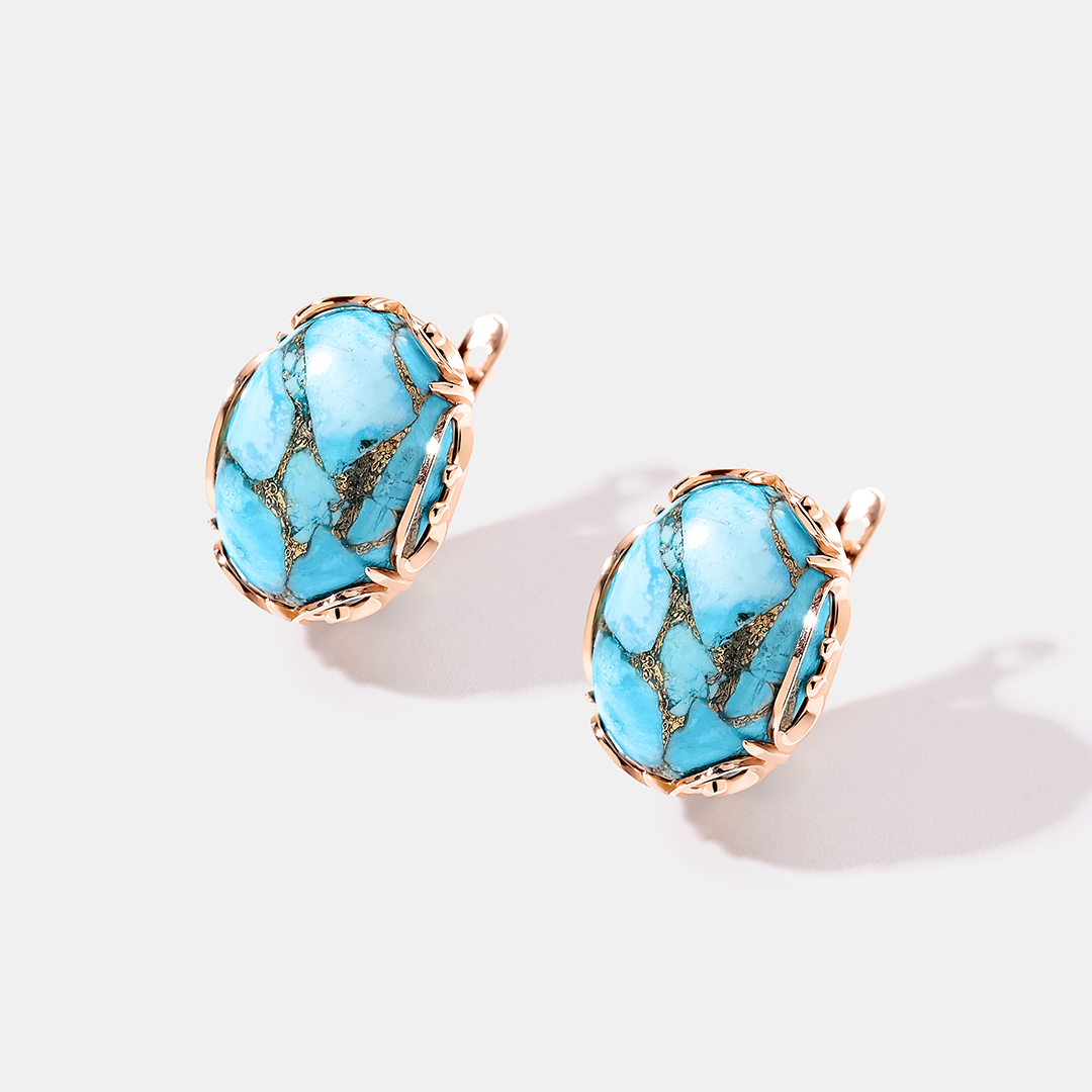 Серебряные серьги с бирюзой