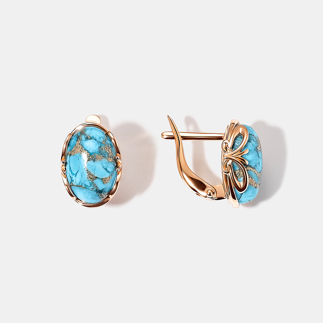 Серебряные серьги с бирюзой