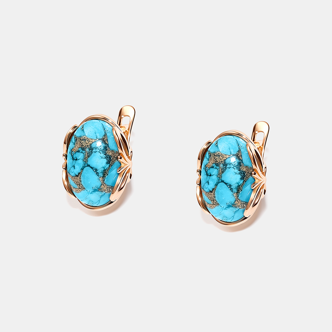 Серебряные серьги с бирюзой