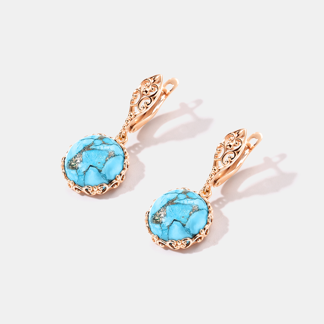 Серебряные серьги с бирюзой