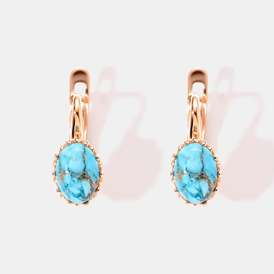 Серебряные серьги с бирюзой