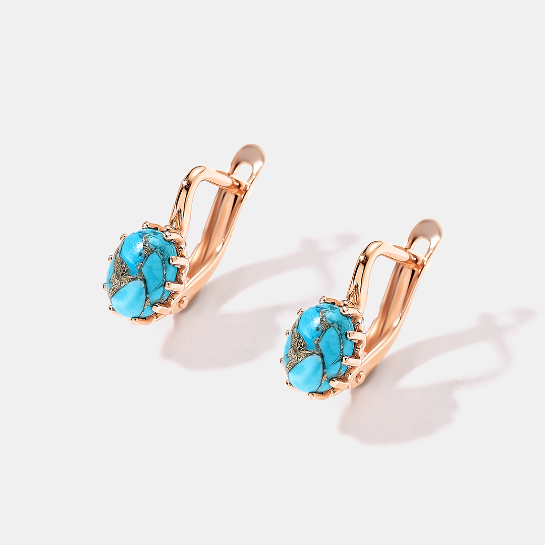 Серебряные серьги с бирюзой