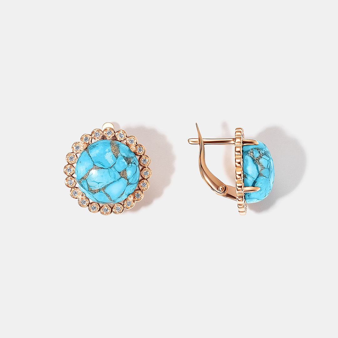 Серебряные серьги с бирюзой