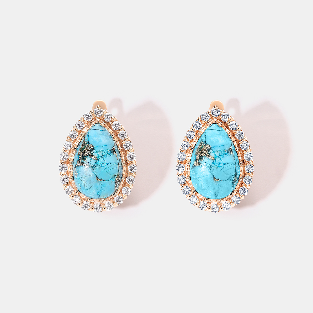 Серебряные серьги с бирюзой