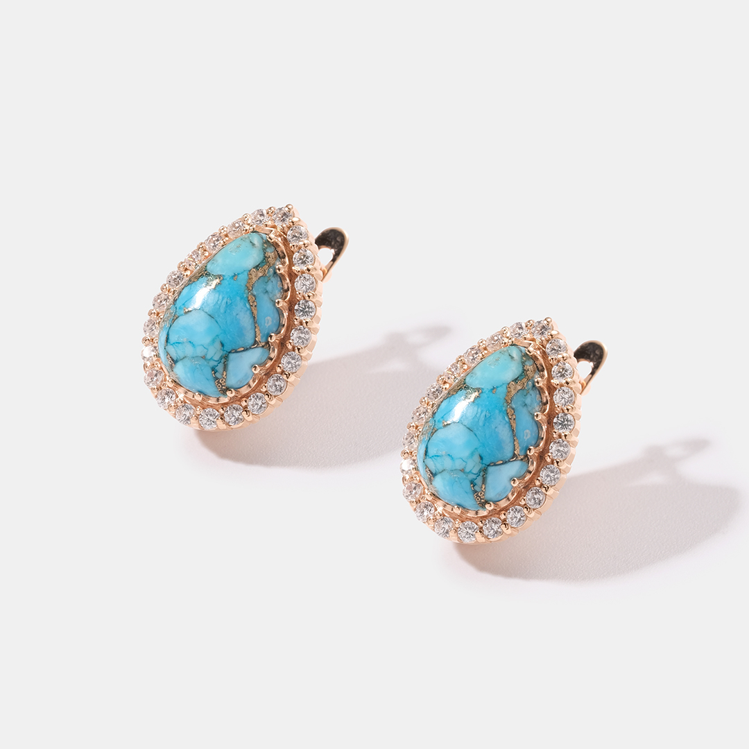 Серебряные серьги с бирюзой