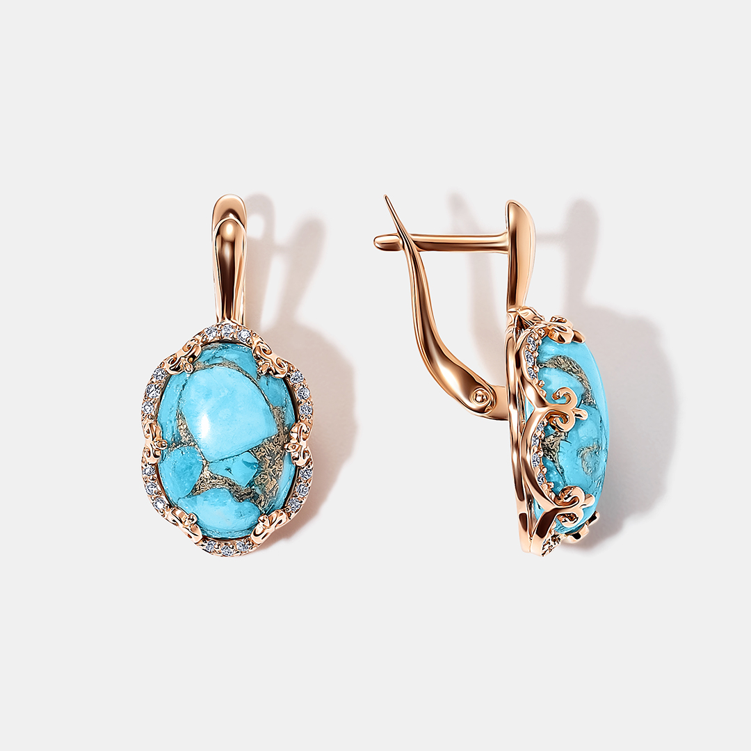 Серебряные серьги с бирюзой