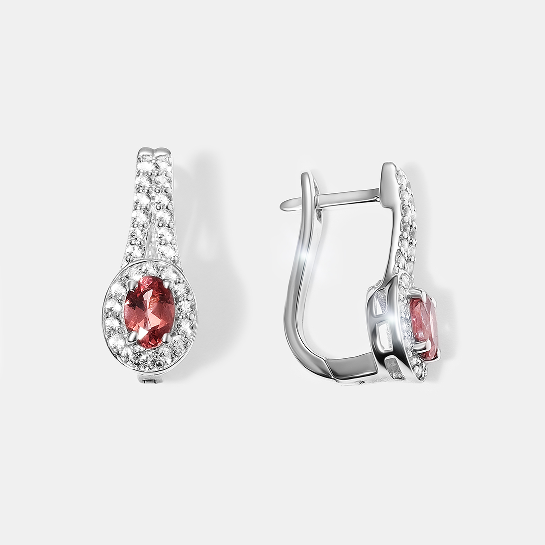 Серебряные серьги с гранатами
