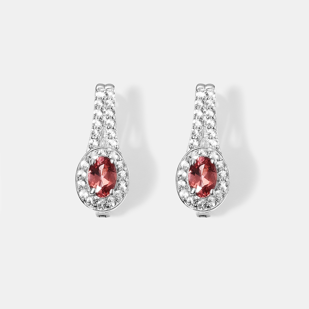 Серебряные серьги с гранатами