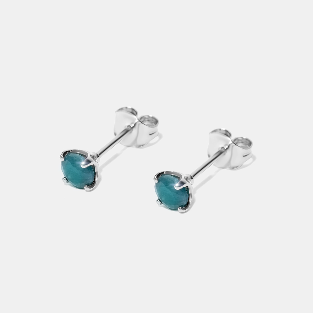 Серебряные серьги-пусеты с грандидьеритами