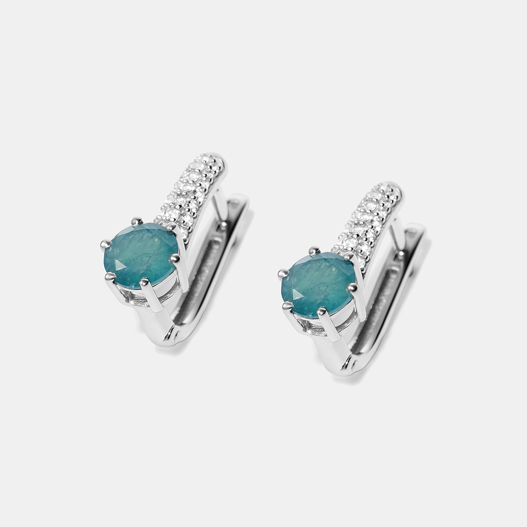 Серебряные серьги с грандидьеритами