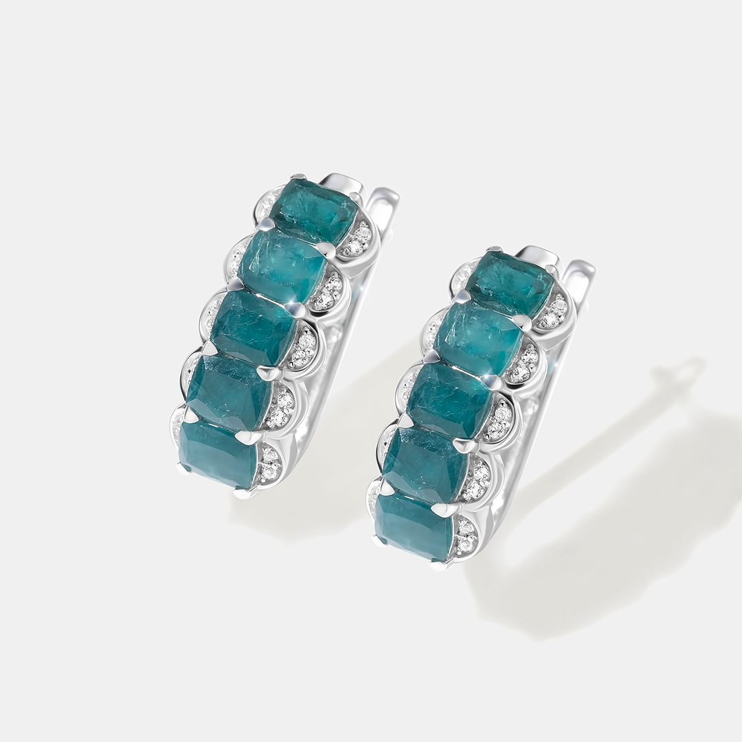 Серебряные серьги с грандидьеритами