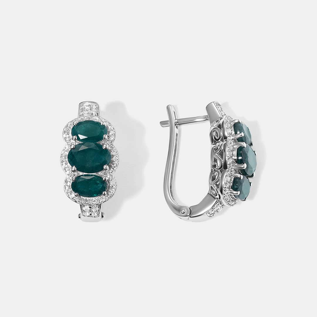 Серебряные серьги с грандидьеритами