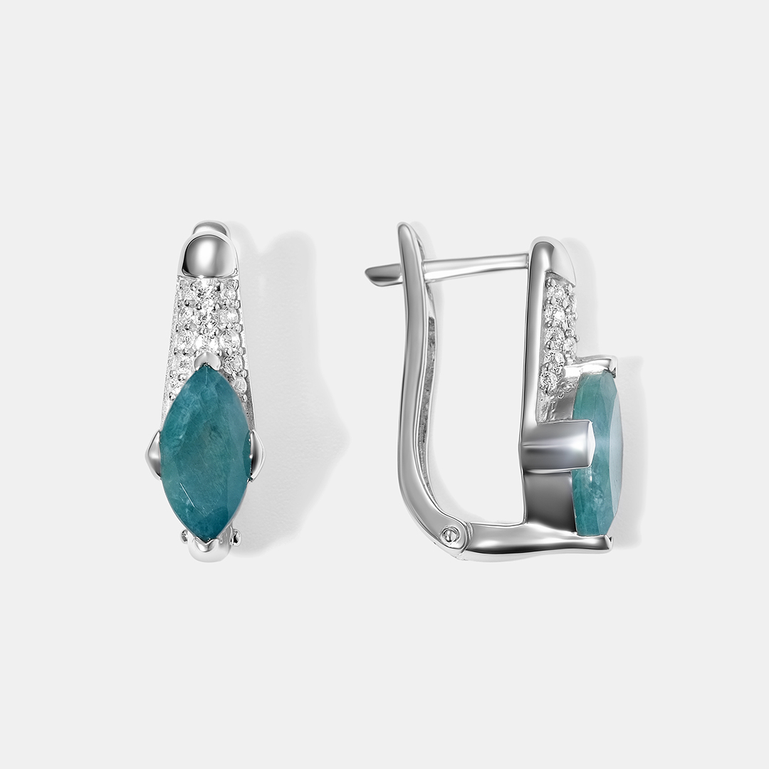 Серебряные серьги с грандидьеритами