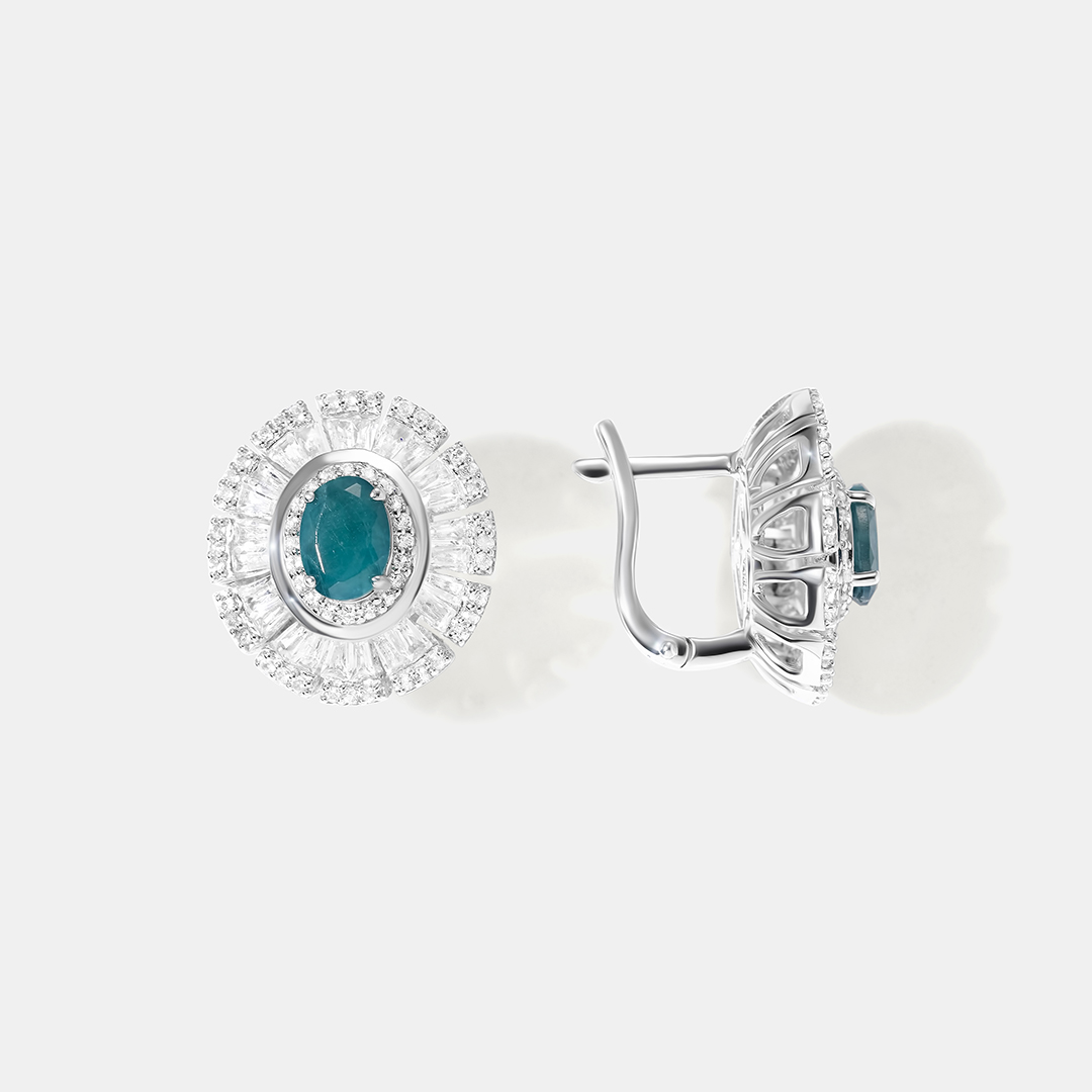 Серебряные серьги с грандидьеритами