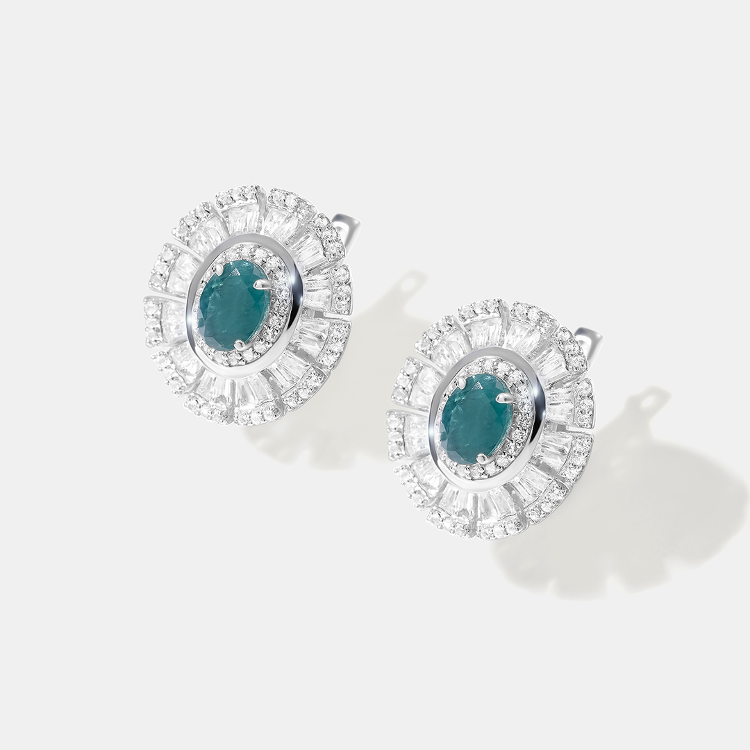 Серебряные серьги с грандидьеритами