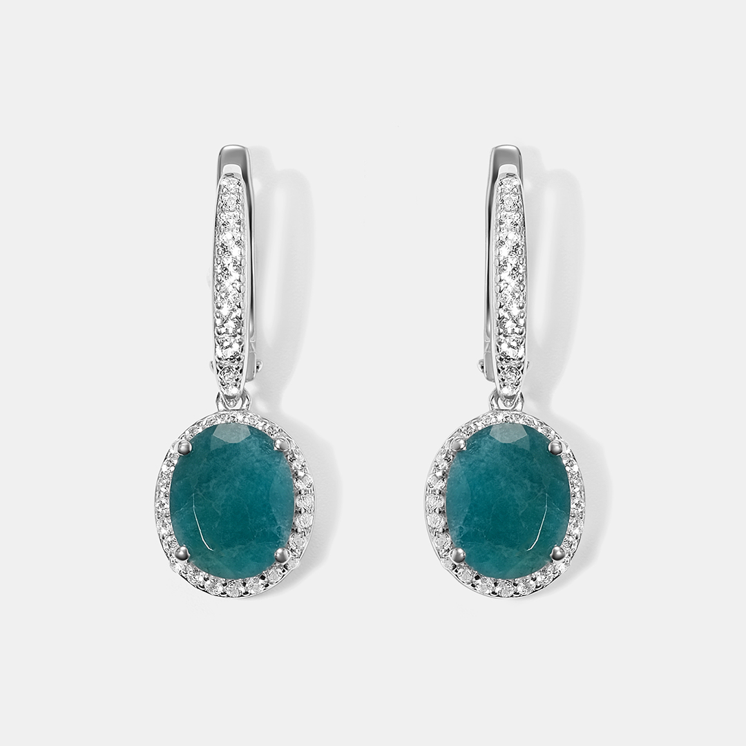 Серебряные серьги с грандидьеритами