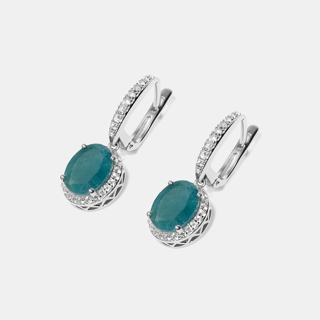 Серебряные серьги с грандидьеритами