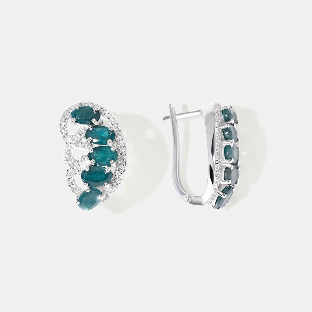 Серебряные серьги с грандидьеритами