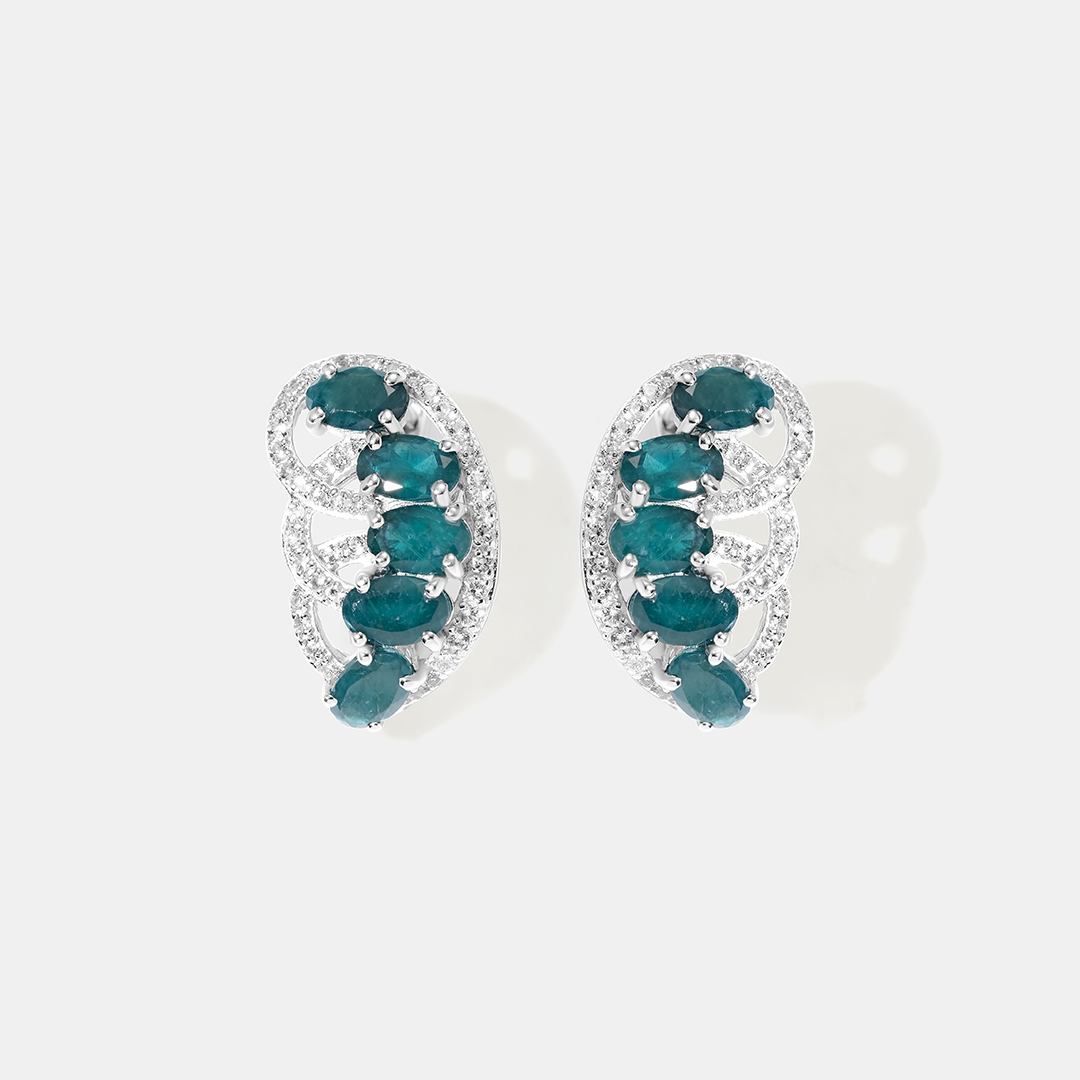 Серебряные серьги с грандидьеритами