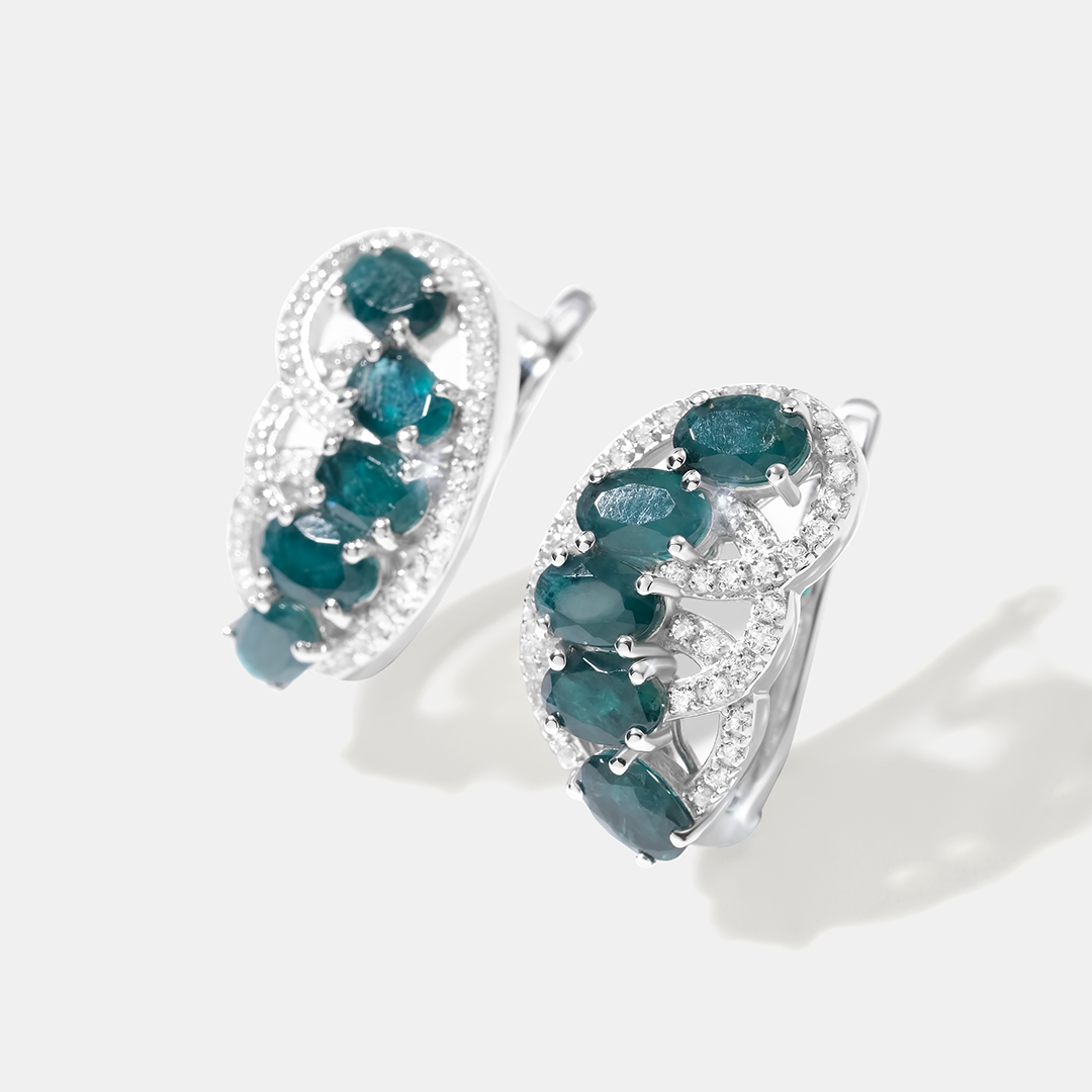 Серебряные серьги с грандидьеритами