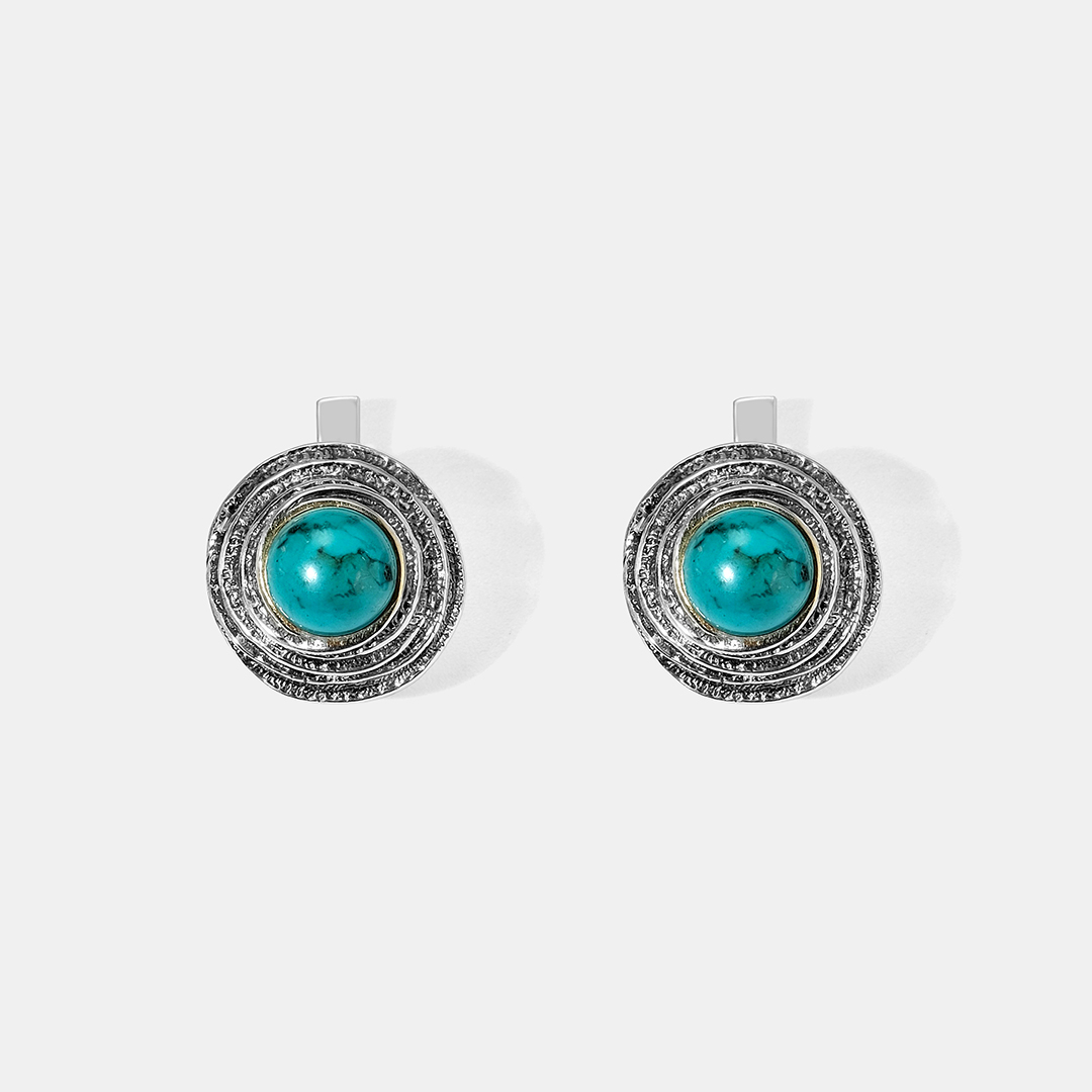 Серебряные серьги с бирюзой