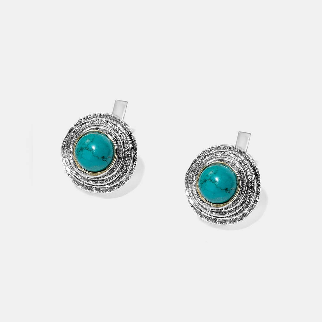 Серебряные серьги с бирюзой