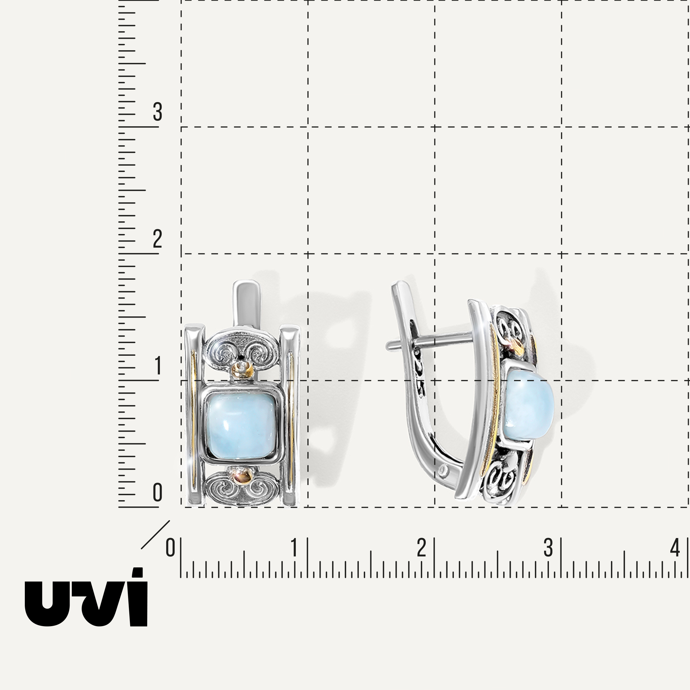 Серебряные серьги с аквамаринами