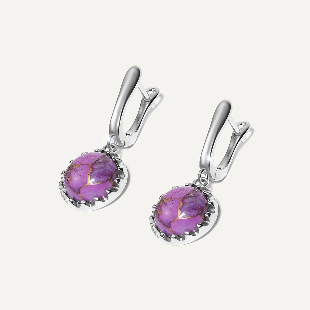 Серебряные серьги с бирюзой Мохаве