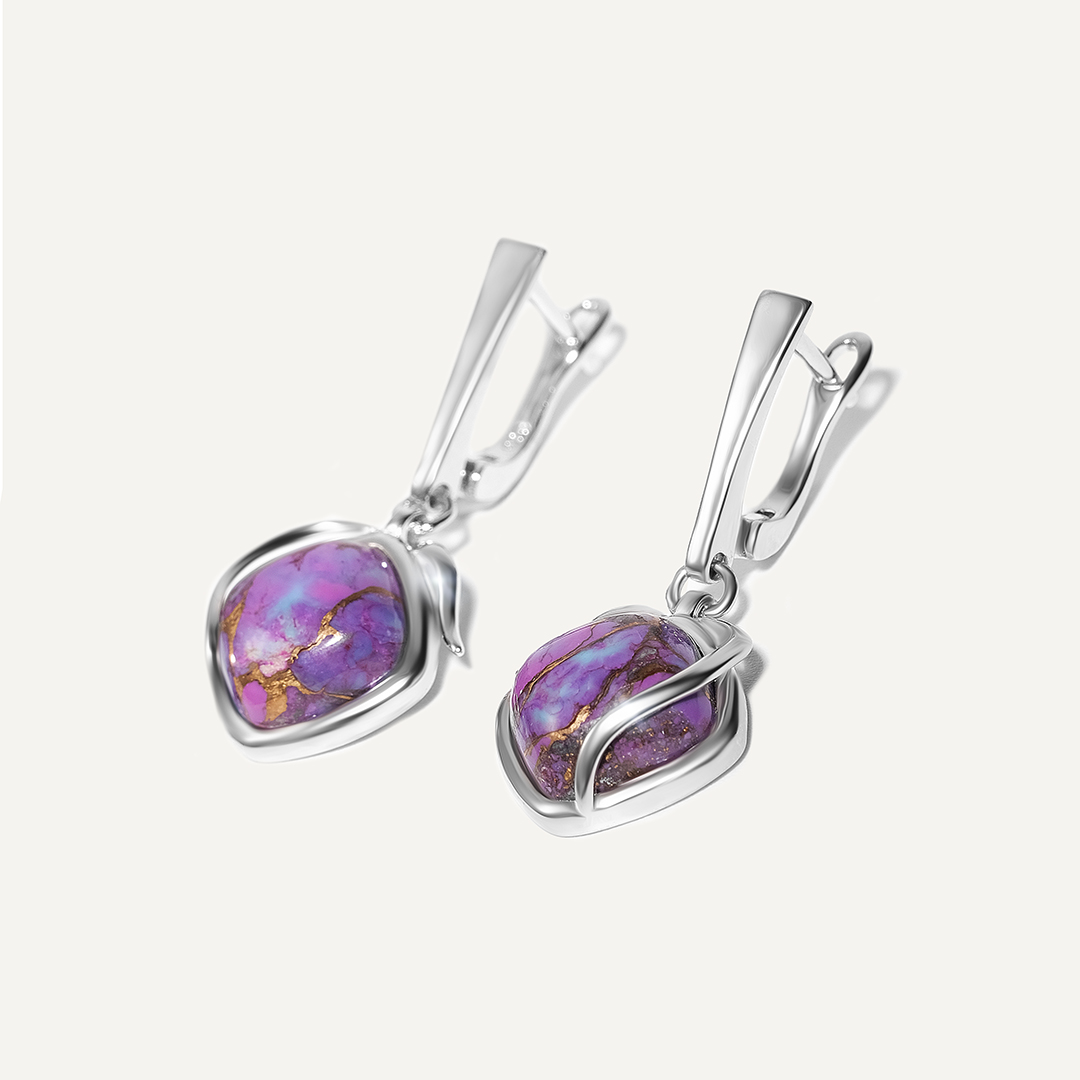 Серебряные серьги с бирюзой Мохаве