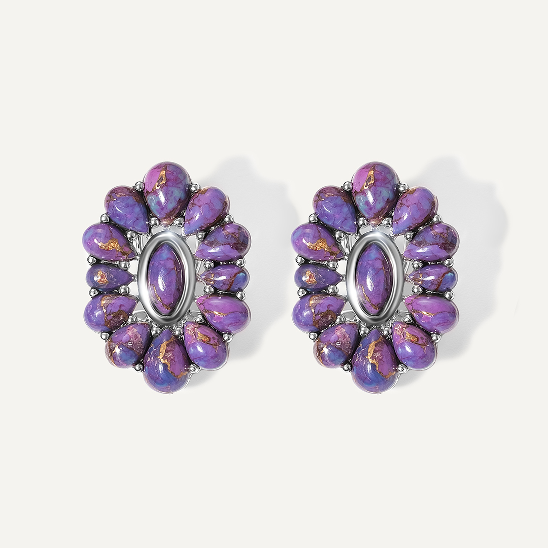 Серебряные серьги с бирюзой Мохаве