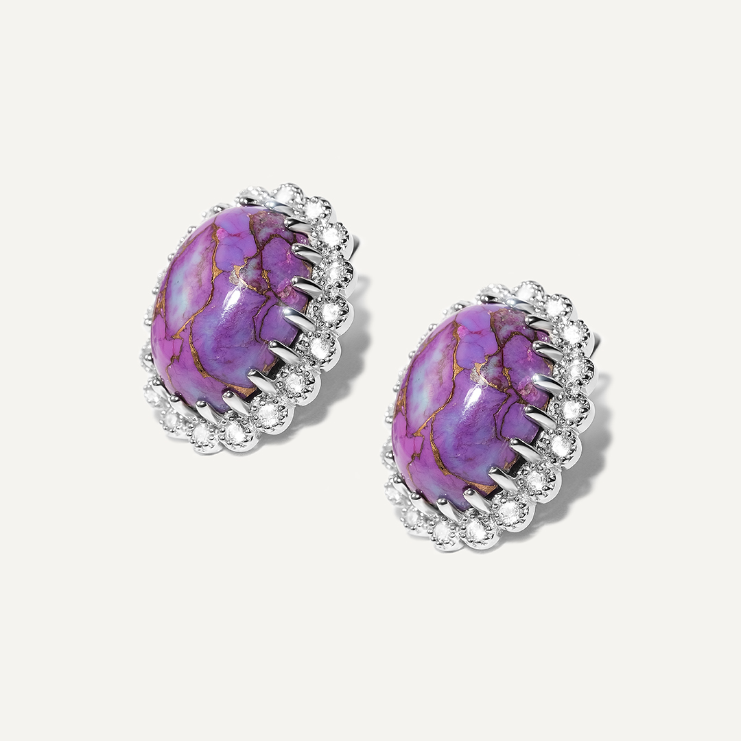 Серебряные серьги с бирюзой Мохаве