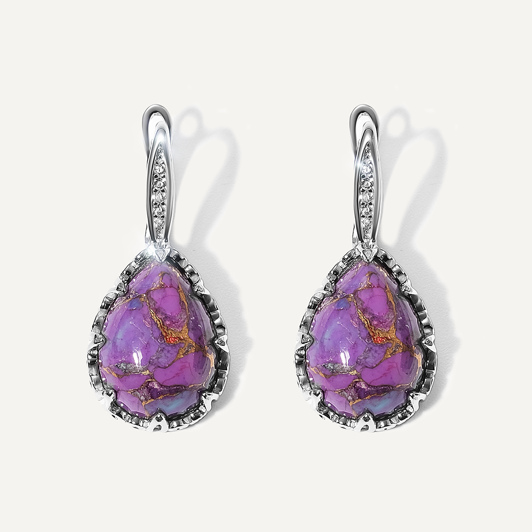 Серебряные серьги с бирюзой Мохаве