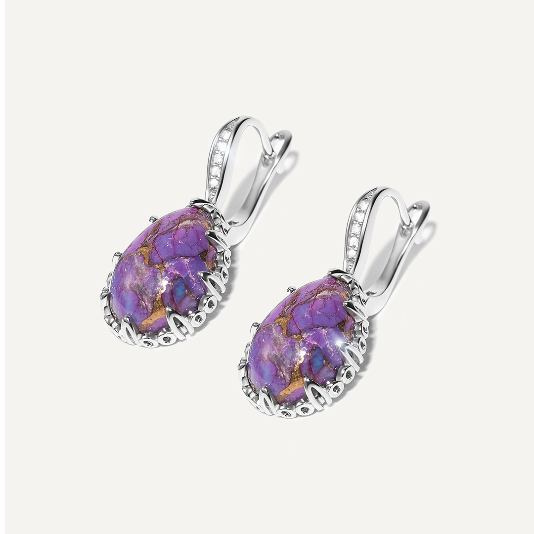 Серебряные серьги с бирюзой Мохаве