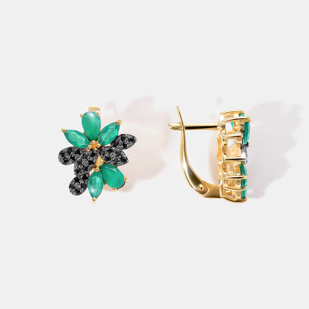 Серебряные серьги с агатами