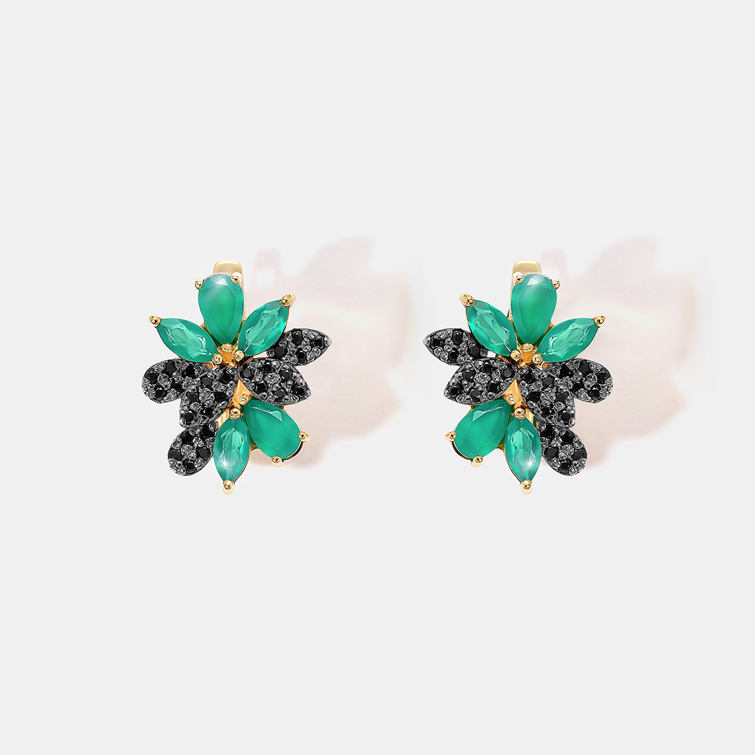 Серебряные серьги с агатами