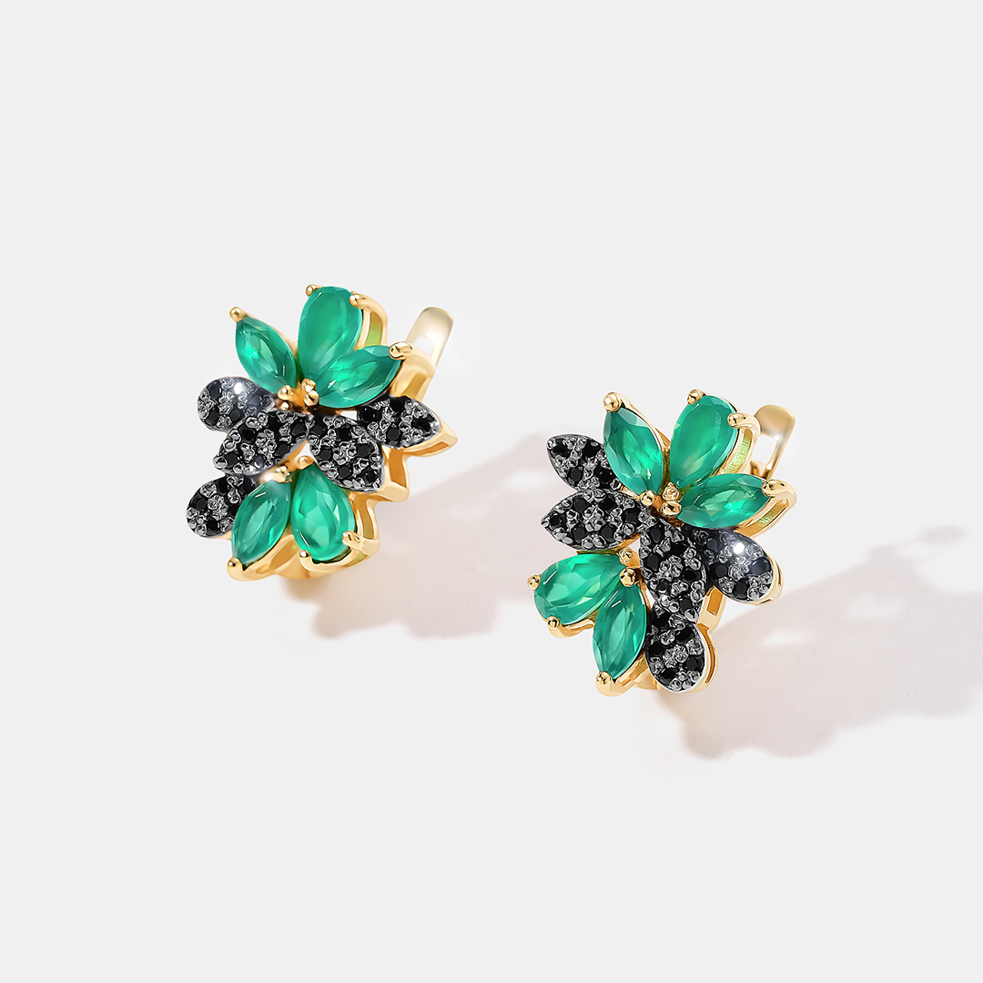 Серебряные серьги с агатами