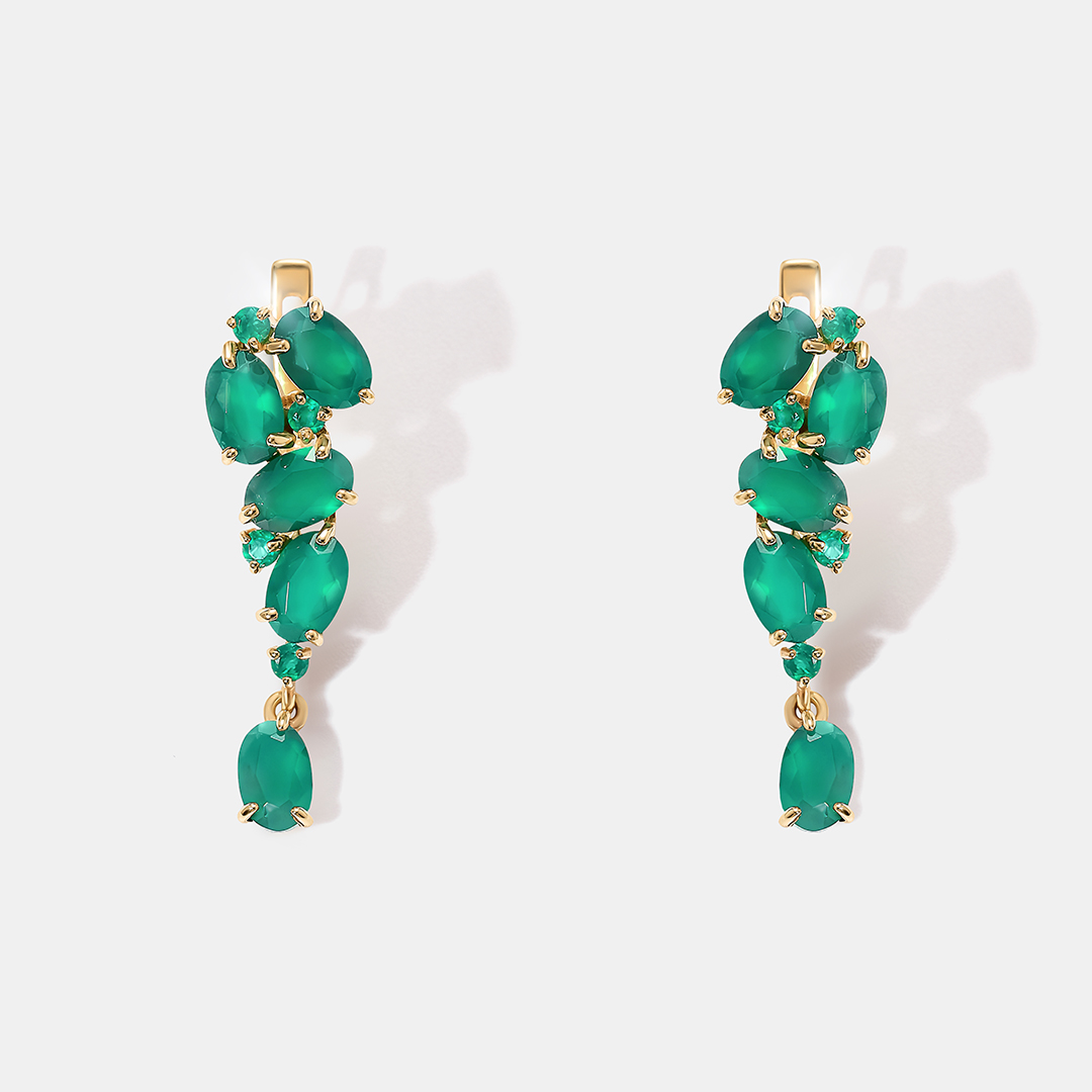 Серебряные серьги с агатами