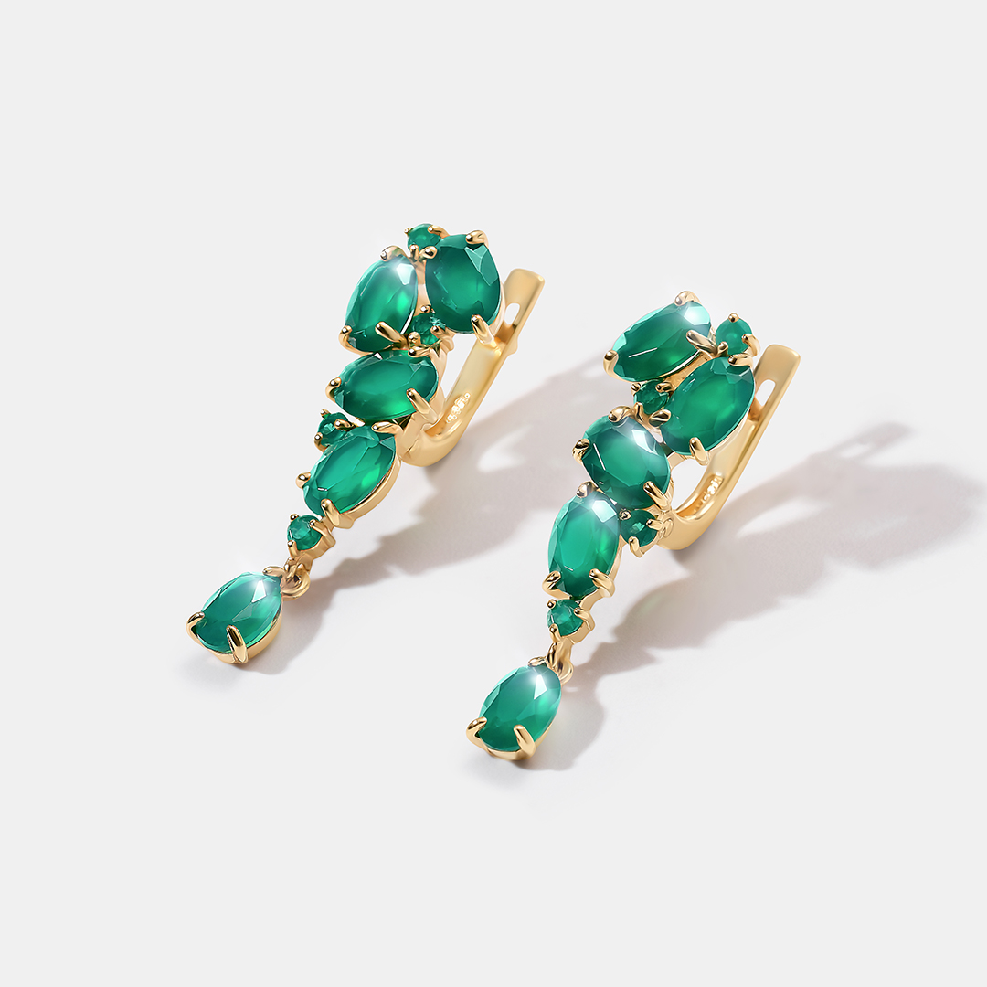 Серебряные серьги с агатами