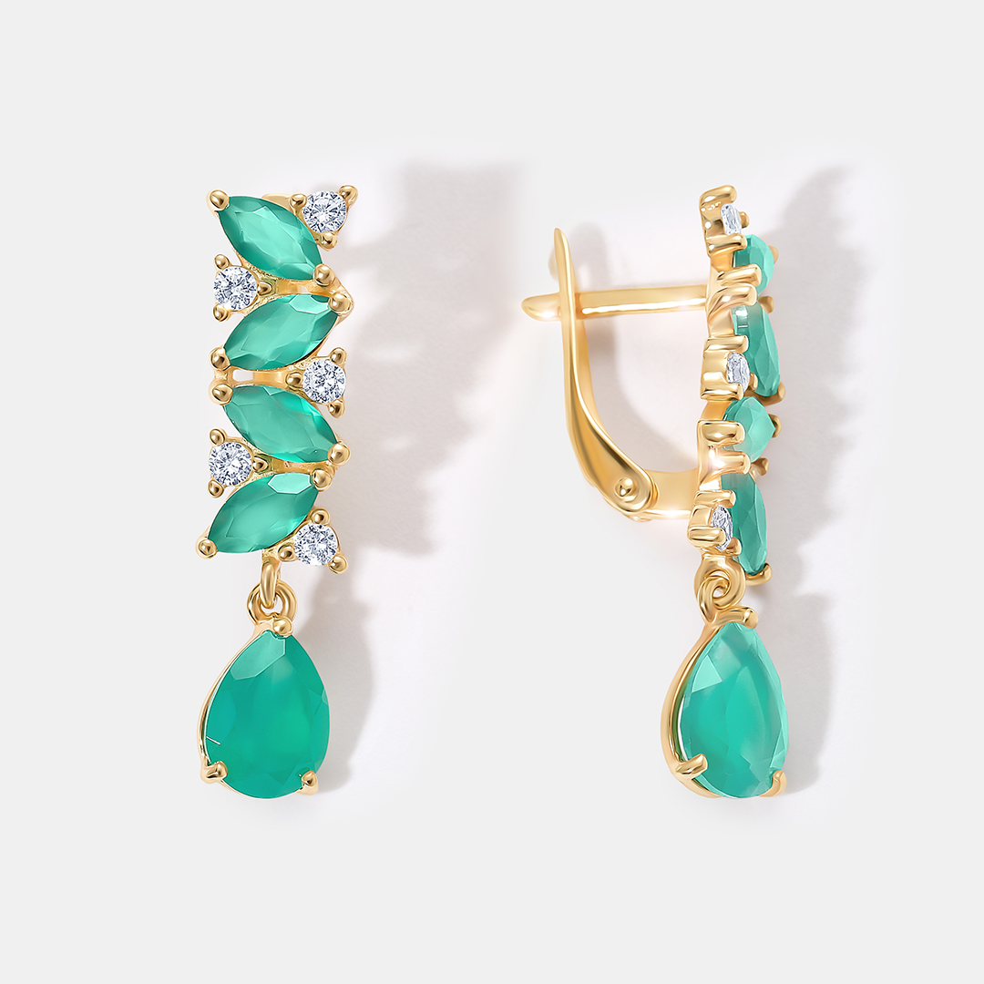 Серебряные серьги с агатами