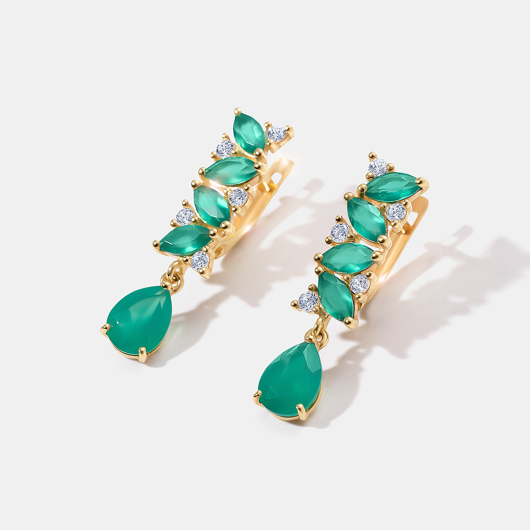 Серебряные серьги с агатами